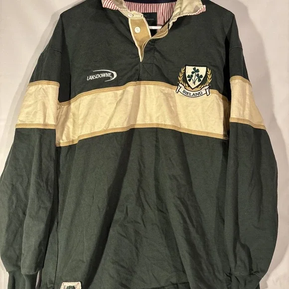 Ireland Three Shamrock Rugby Shirt Unisex Polo Shirt by Lansdowne Size XL - Picture 10 of 16